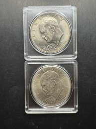 2 Bicentennial Eisenhower Dollars 1976, 1976-D