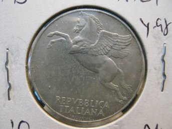 1950 R  ITALY  10 LIRE COIN  - AU