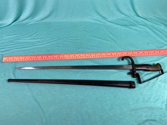 Antique Gras Rifle Bayonette French 1888 Sword 26.5in Mre D'armes De St Etienne 1879 Dagger Custom Hand Guard