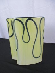 MCM Vase - Beige W/ Blue Accents