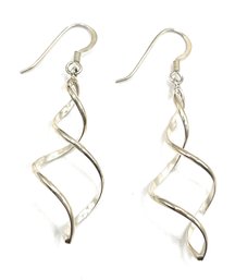 Vintage Sterling Silver Swirl Dangle Earrings