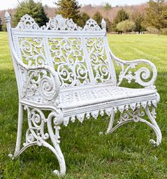 A Late 19th Century Cast Iron Garden Bench (Dated 1891, Unsigned), Possibly Timmes