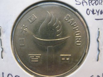 1972  JAPAN 100 YEN COIN FROM SAPPORO OLYMPICS  - XF-AU