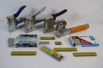 Large Stapler Lot With Accesories