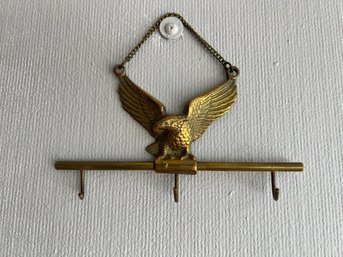 Solid Cast Brass Eagle Form Key Hook Rack