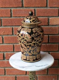 Golden Paisley Decorated Covered Ginger Jar