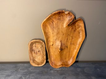 Rustic Hand Hewn Wood Trays/Bowls