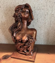Signed Italian Sculpture Art Nouveau Woman