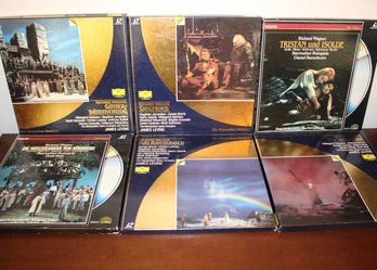 Lot Three Set Of Of Six Classical Music Laser Discs With Levine, Wagner, At The Met