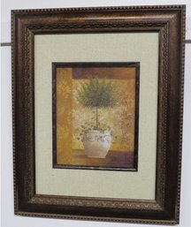 Vivian Flasch Signed Print Of A Fern Tree Potted In Antique Stoneware Crock