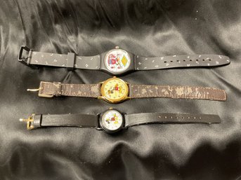 Lot Of 3 Watches , 2 Mickey Mouse, 1 California Raisin