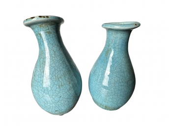 Crackled Blue Vases