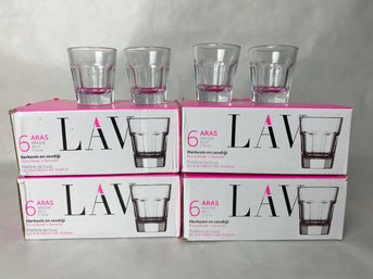 4 Boxes Of LAV Aras 6-Piece Shot Glasses, 1.5 Oz (24 Glasses)