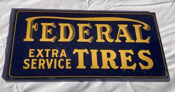 Original Vintage 1920s/30s FEDERAL TIRE Advertising Sign