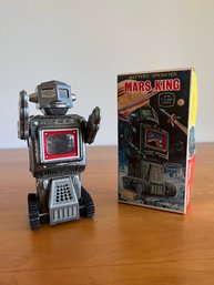 Vintage Mars King Tin Toy Battery Powered Robot With Original Box - SH Japan