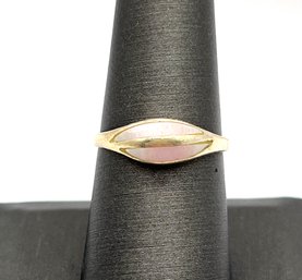 Vintage Sterling Silver Mother Of Pearl Inlay Ring, Size 7.75