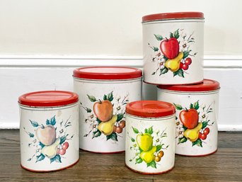 A Vintage Tin Canister Set