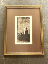 Kathe Kollwitz Etching- Framed And Matted Print