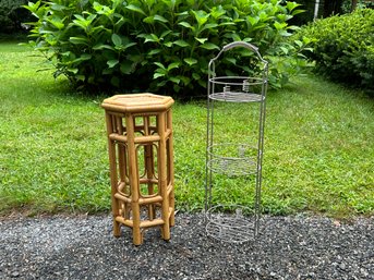 Metal & Bamboo Plant Stands