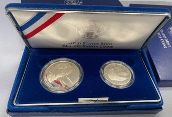 1993 Bill Of Rights Commemorative Coins- Two Coin PROOF Set