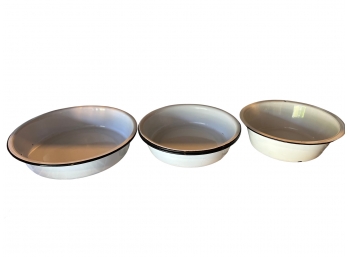 Set Of Three Enamel Pans