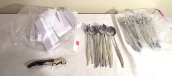 Lot Of Boxed Wine Openers & Mid-Century Modern Starburst Ice Cream Spoons