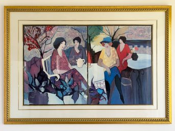 A Very Large Framed Diptych, Giclee On Canvas, By Itzchak Tarkay (1935-2012) - 5 Feet Wide!
