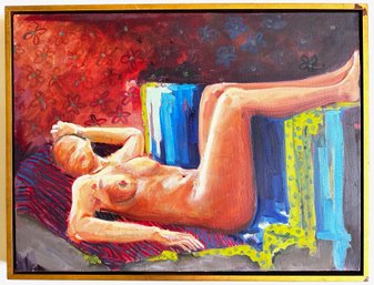 Stephanie Reit Original Oil Painting On Canvas, Reclining Nude