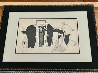 Pen And Ink Illustration By Russell Patterson (1896-1977) Signed & Personalized