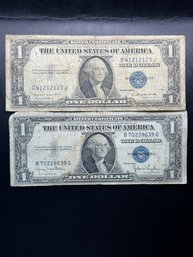 2 1$ Silver Certificates 1935-D, 1935-G