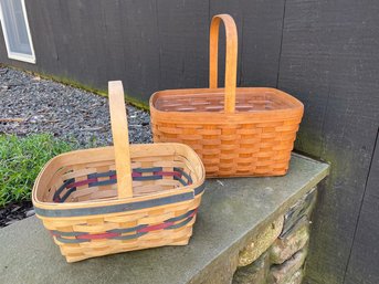 A Pair Of Vintage Longaberger Market Baskets