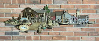 Vintage 1976 Burwood Products 1504 Fisherman's Wharf Lighthouse 53' Wall Hanging