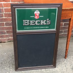Very Nice Vintage 1980s BECKS BEER Chalk Specials Board / Chalk Board - Never Used - Made In USA By BEECO