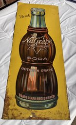 SCARCE Antique Circa 1920s NUGRAPE SODA Advertising Sign