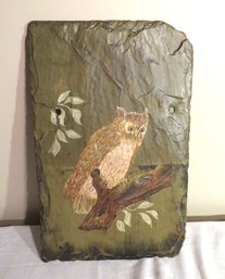 Slate Hand Painted Owl Sign Decor