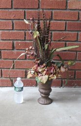 Decorative Arrangement In Bronzed Finish Ceramic Vase