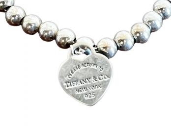 Tiffany & Co. Return To Tiffany Heart Tag Silver Bead Bracelet