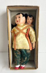 Antique Mother Carrying Baby Chinese Dolls