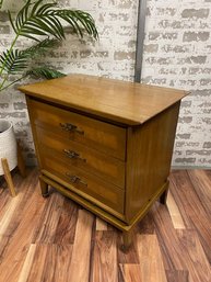 Vintage Mid Century White Furniture 3 Drawer Nightstand