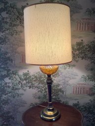 Brown Glass And Metal Table Lamp #5