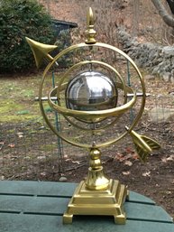 Fantastic Decorative Brass Armillary - Brass And Nickle Finish - 18' Tall - Great Piece - Nice Home Decor