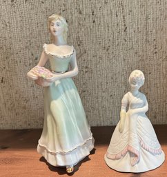 Vintage Czech Porcelain Figurines And Bisque Bell
