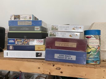 LOT OF 12 PUZZLES, MOSTLY UNOPENED