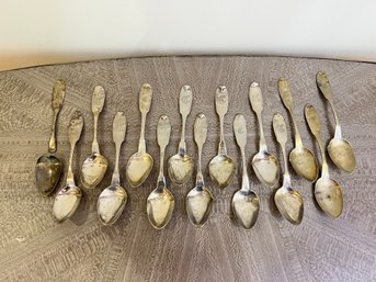 Group Of 15 Sterling Silver Spoons