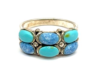 Sterling Silver Premier Designs Turquoise Color Ring, Size 6.75