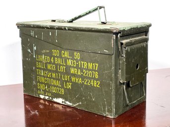 A Vintage Metal Ammo Box