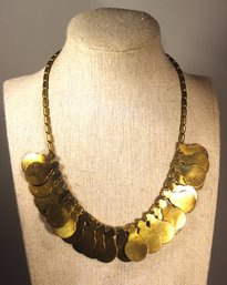 Vintage 1980s Artisan Studio Necklace Brass