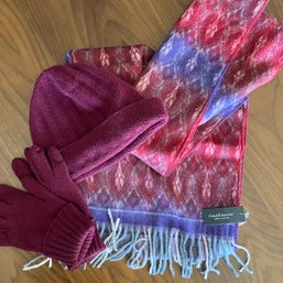 A Cashmere Set - Scarf, Hat, Gloves - New - Lord And Taylor
