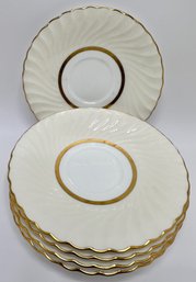 5 Vintage Mintons Small Plates With Gold Accents, England