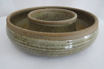 A Great Studio Art Pottery Dish Garden Vessel - Signed